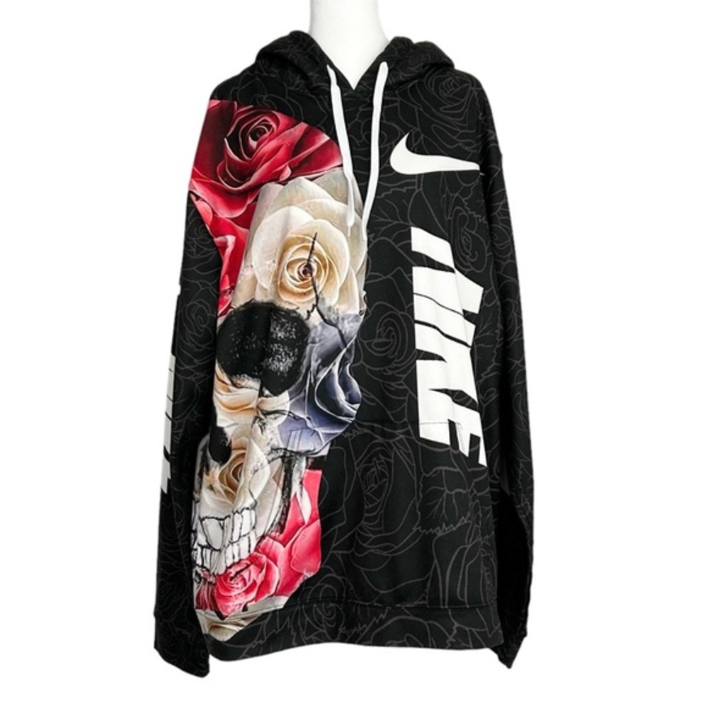 ZooTop Bear Skull & Roses Pullover Graphic Hoodie (XL)